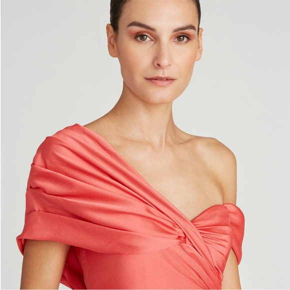 Theia Daniela Asymmetric Draped Satin Dress - Picture 5 of 13
